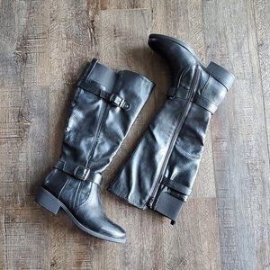 Croft & Barrow black, knee high, wide calf boots